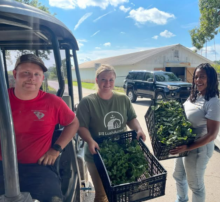 Donations from Lush Acres farms for our gardens